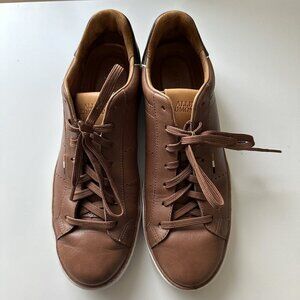 Allen Edmonds Men's Alpha Leather Lace-Up Casual Sneakers Shoes Brown Tan 8.5D